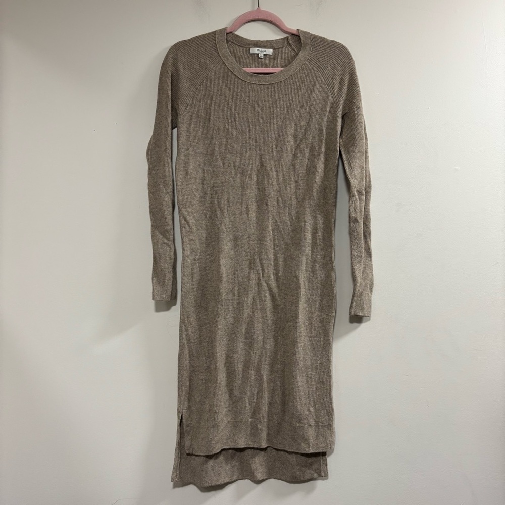 Madewell Brown Long Sleeve Sweater Dress